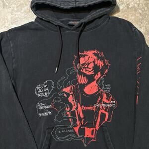 Corpse Husband Hoodie Adult Large Black Miss You Graphic YouTube Merch Terry